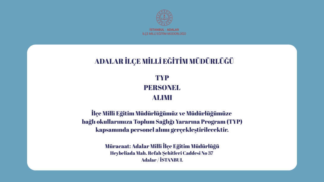 TYP KAPSAMINDA PERSONEL ALIMI YAPILACAKTIR